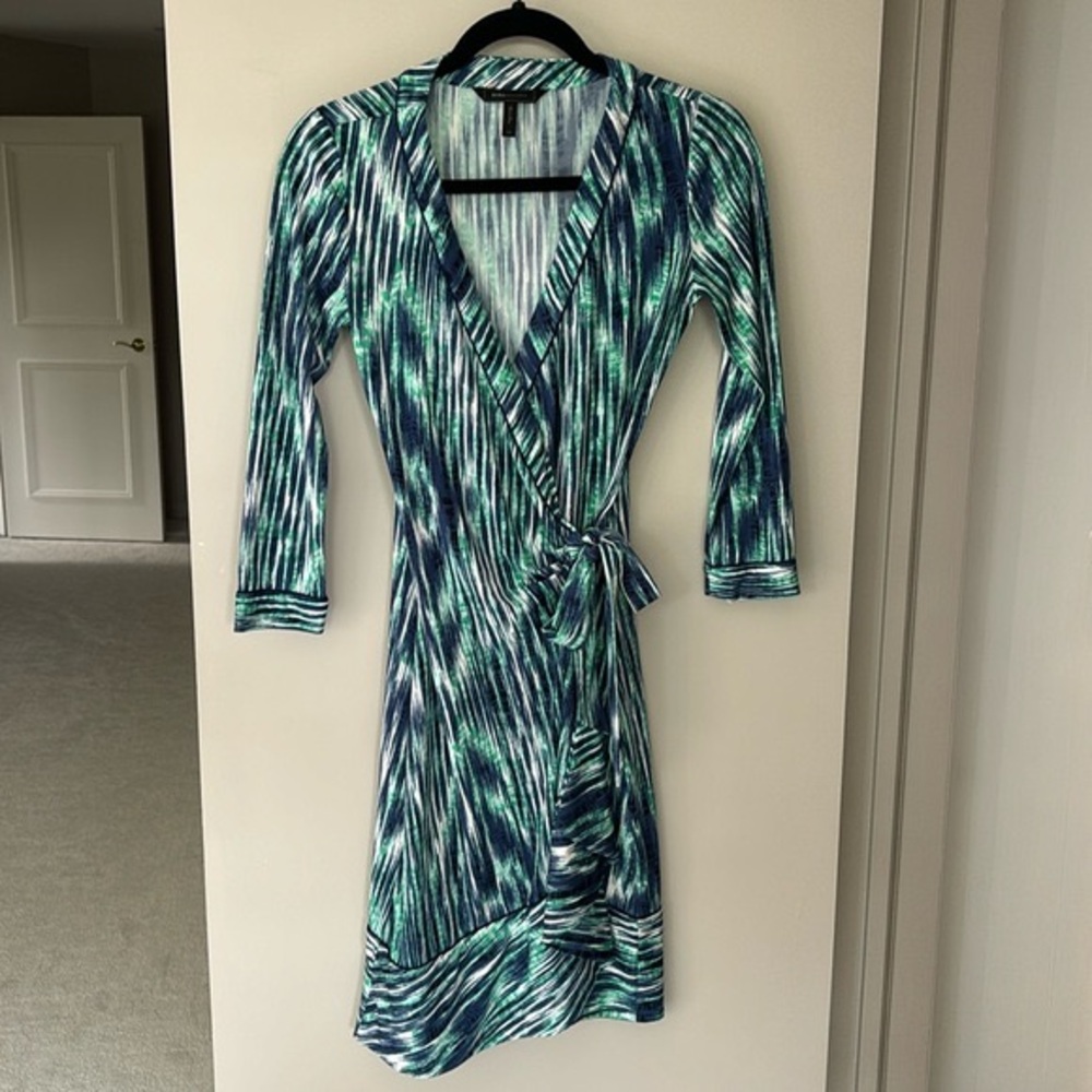BCBGMaxAzria Shades of Blue Wrap Dress, Size XS